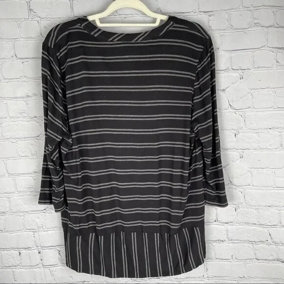 TALBOTS long sleeve classy versatile tunic top with stripes - size XL - Picture 2 of 11